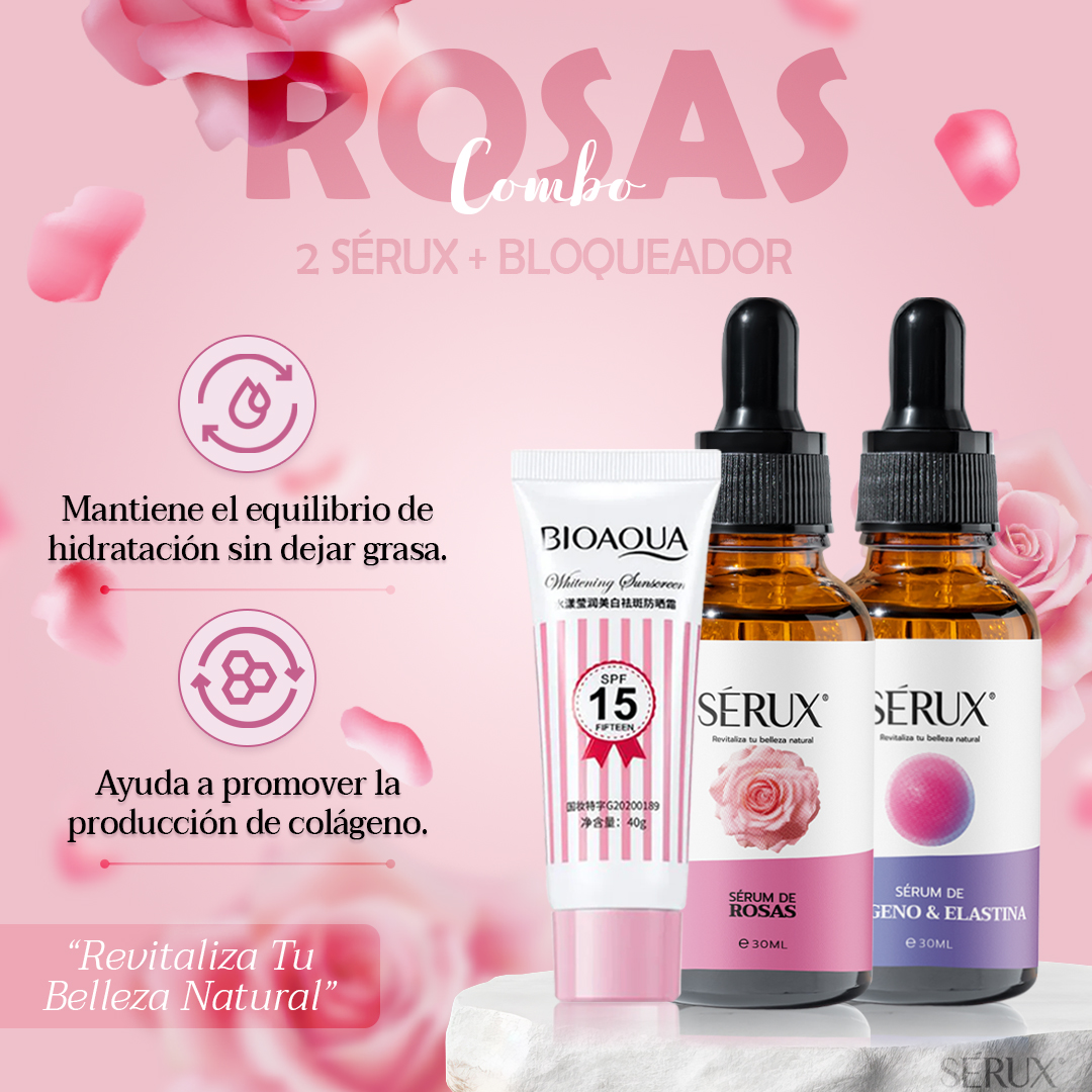 Serum Rosa y Colágeno con Bloqueador Solar Regalo - Hidrata profundamente y renueva tu piel - Imagen 2